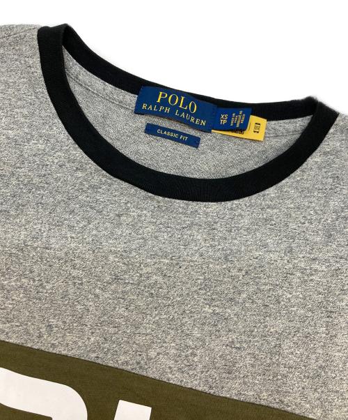 POLO RALPH LAUREN（ポロ・ラルフローレン）POLO RALPH LAUREN (ポロ・ラルフローレン) プリントTシャツ グレー×イエロー サイズ:XSの古着・服飾アイテム