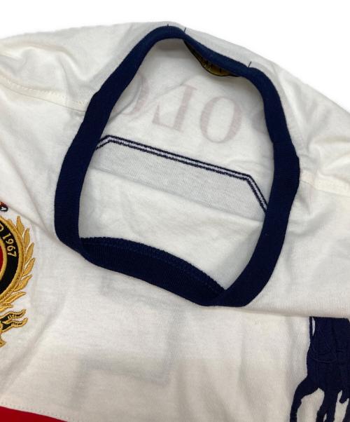 POLO RALPH LAUREN（ポロ・ラルフローレン）POLO RALPH LAUREN (ポロ・ラルフローレン) 長袖カットソー ホワイト×ネイビー サイズ:Mの古着・服飾アイテム