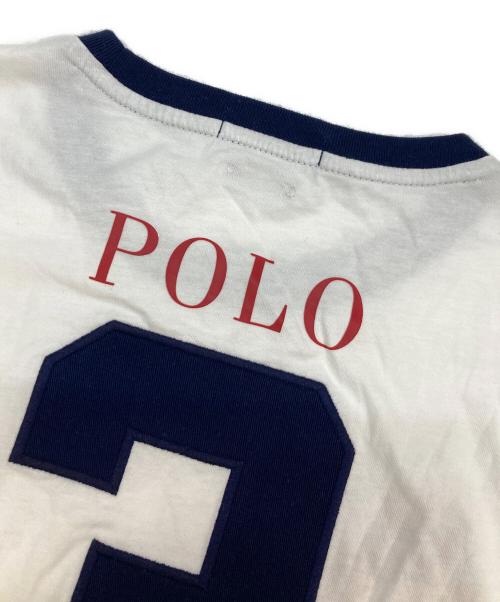 POLO RALPH LAUREN（ポロ・ラルフローレン）POLO RALPH LAUREN (ポロ・ラルフローレン) 長袖カットソー ホワイト×ネイビー サイズ:Mの古着・服飾アイテム