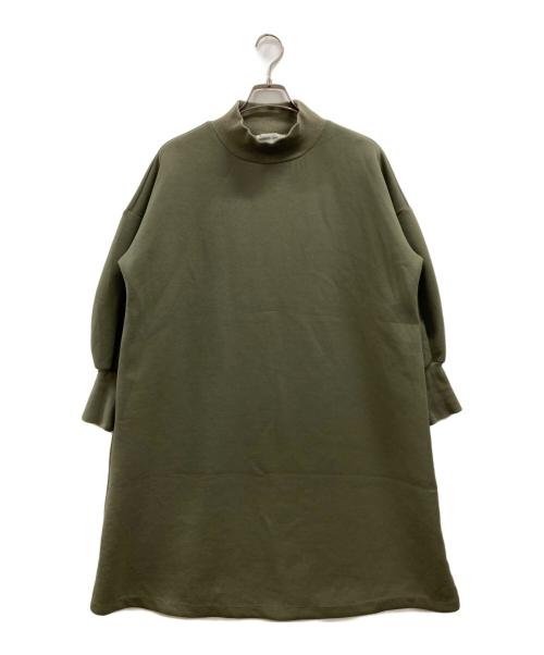 BEARDSLEY（ビアズリー）BEARDSLEY (ビアズリー) 袖パフスリーブダンボールワンピース カーキ サイズ:FREEの古着・服飾アイテム