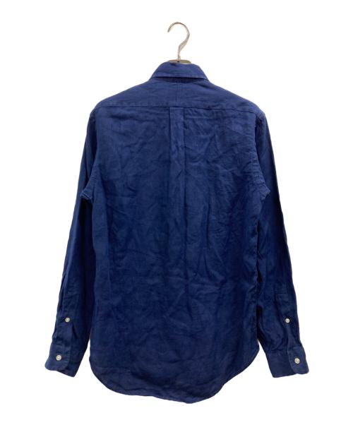 RALPH LAUREN（ラルフローレン）RALPH LAUREN (ラルフローレン) クラシックフィットボタンダウンリネンシャツ ネイビー サイズ:XSの古着・服飾アイテム