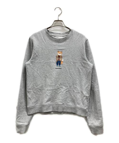 maison kitsune（メゾンキツネ）MAISON KITSUNE (メゾンキツネ) DRESSED FOX REGULAR SWEATSHIRT グレー サイズ:Sの古着・服飾アイテム