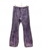 TAAKKターク）の古着「LEATHER COATING JERSEY  TRACK PANTS」｜パープル