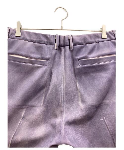 TAAKK（ターク）TAAKK (ターク) LEATHER COATING JERSEY  TRACK PANTS パープル サイズ:3の古着・服飾アイテム