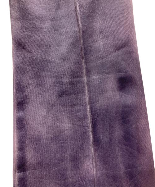 TAAKK（ターク）TAAKK (ターク) LEATHER COATING JERSEY  TRACK PANTS パープル サイズ:3の古着・服飾アイテム