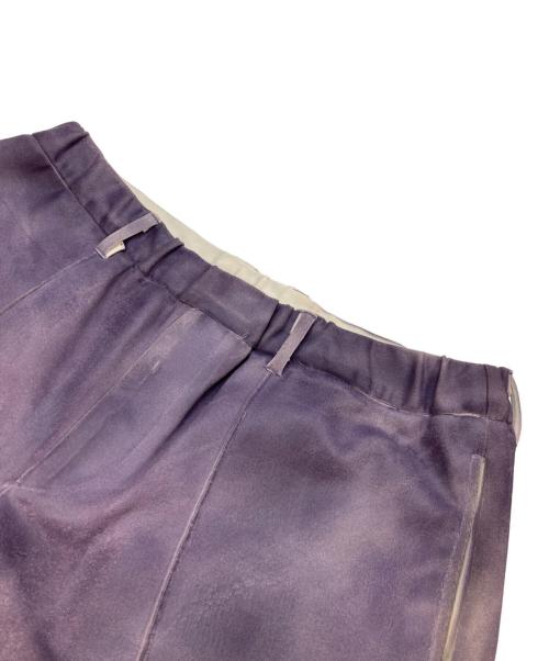 TAAKK（ターク）TAAKK (ターク) LEATHER COATING JERSEY  TRACK PANTS パープル サイズ:3の古着・服飾アイテム