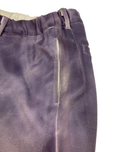 TAAKK（ターク）TAAKK (ターク) LEATHER COATING JERSEY  TRACK PANTS パープル サイズ:3の古着・服飾アイテム