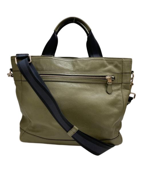 COACH（コーチ）COACH (コーチ) スムース レザー ユーティリティー トート バッグ オリーブの古着・服飾アイテム