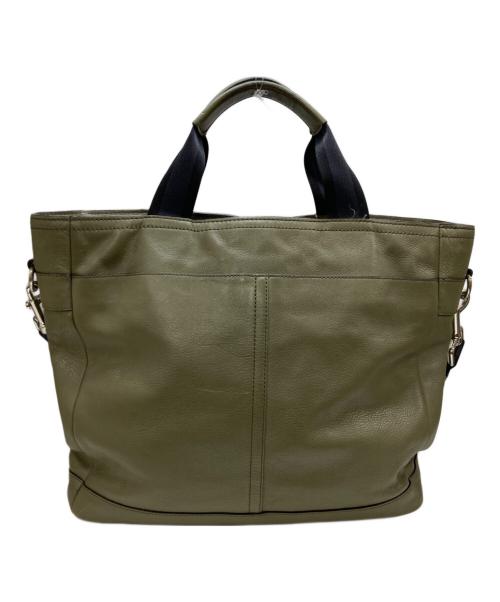 COACH（コーチ）COACH (コーチ) スムース レザー ユーティリティー トート バッグ オリーブの古着・服飾アイテム