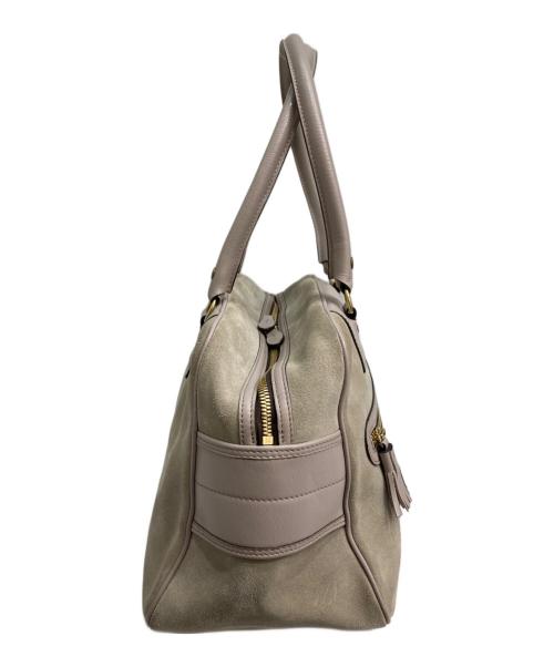 J&M DAVIDSON（ジェイ＆エム デヴィッドソン）J&M DAVIDSON (ジェイ＆エム デヴィッドソン) スウェードボストンバッグ ピンク×ベージュの古着・服飾アイテム