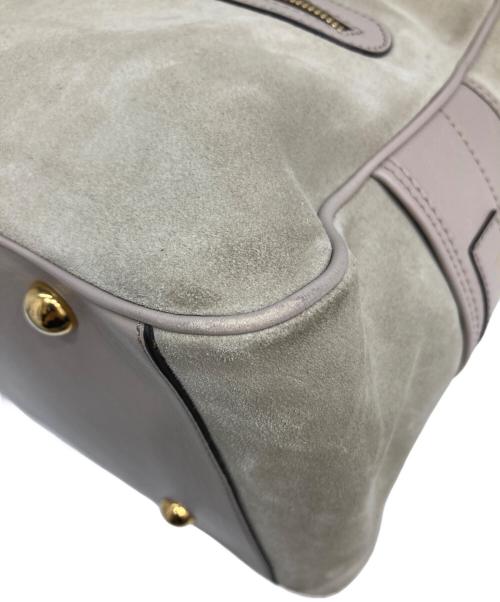 J&M DAVIDSON（ジェイ＆エム デヴィッドソン）J&M DAVIDSON (ジェイ＆エム デヴィッドソン) スウェードボストンバッグ ピンク×ベージュの古着・服飾アイテム