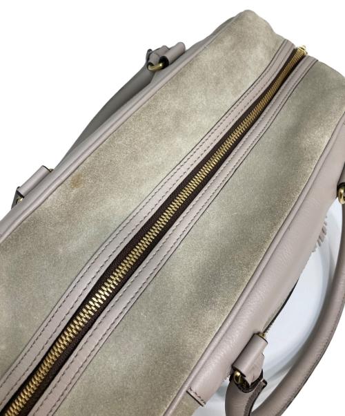 J&M DAVIDSON（ジェイ＆エム デヴィッドソン）J&M DAVIDSON (ジェイ＆エム デヴィッドソン) スウェードボストンバッグ ピンク×ベージュの古着・服飾アイテム