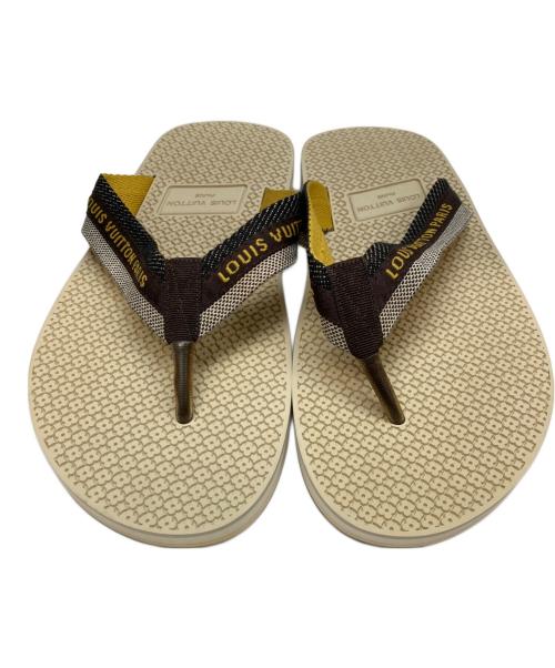 LOUIS VUITTON（ルイ ヴィトン）LOUIS VUITTON (ルイ ヴィトン) モノグラムビーチサンダル ベージュ×ブラウン サイズ:6の古着・服飾アイテム