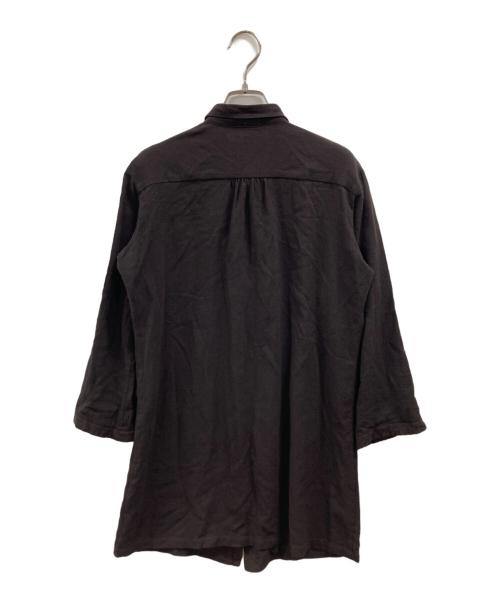 ISSEY MIYAKE PERMANENTE（イッセイミヤケ ペルマネンテ）ISSEY MIYAKE PERMANENTE (イッセイミヤケ ペルマネンテ) 比翼シャツ ブラウン サイズ:不明(実寸参照)の古着・服飾アイテム