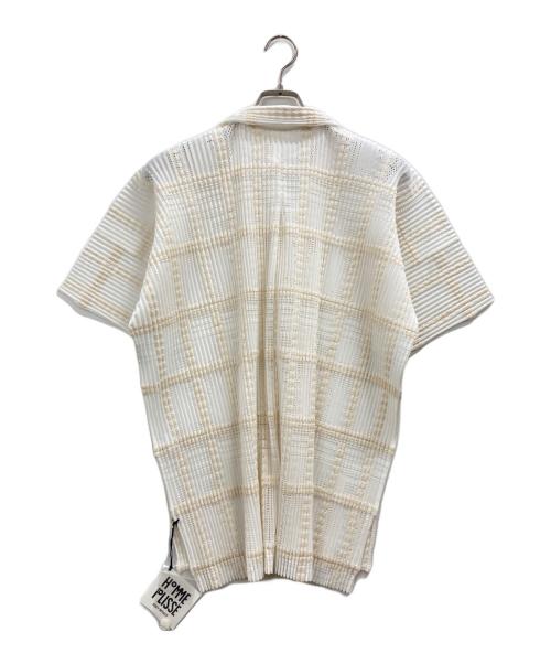 HOMME PLISSE ISSEY MIYAKE（オム プリッセ イッセイ ミヤケ）HOMME PLISSE ISSEY MIYAKE (オム プリッセ イッセイ ミヤケ) LACE GRID PLEATS ベージュ×ホワイト サイズ:3の古着・服飾アイテム