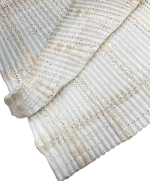 HOMME PLISSE ISSEY MIYAKE（オム プリッセ イッセイ ミヤケ）HOMME PLISSE ISSEY MIYAKE (オム プリッセ イッセイ ミヤケ) LACE GRID PLEATS ベージュ×ホワイト サイズ:3の古着・服飾アイテム