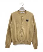 PLAY COMME des GARCONSプレイコムデギャルソン）の古着「ハートロゴウールカーディガン」｜ベージュ