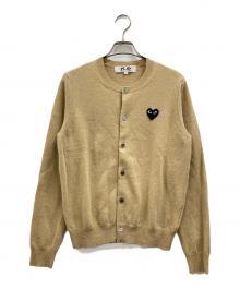 PLAY COMME des GARCONS（プレイコムデギャルソン）の古着「ハートロゴウールカーディガン」｜ベージュ