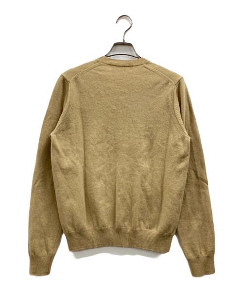 PLAY COMME des GARCONS（プレイコムデギャルソン）PLAY COMME des GARCONS (プレイコムデギャルソン) ハートロゴウールカーディガン ベージュ サイズ:Lの古着・服飾アイテム