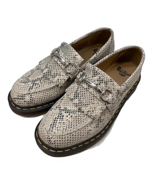 Dr.Martens（ドクターマーチン）Dr.Martens (ドクターマーチン) ヘビ柄 エイドリアン スナッフル ローファー　タッセルローファー ブラック×グレー サイズ:USＭ7の古着・服飾アイテム