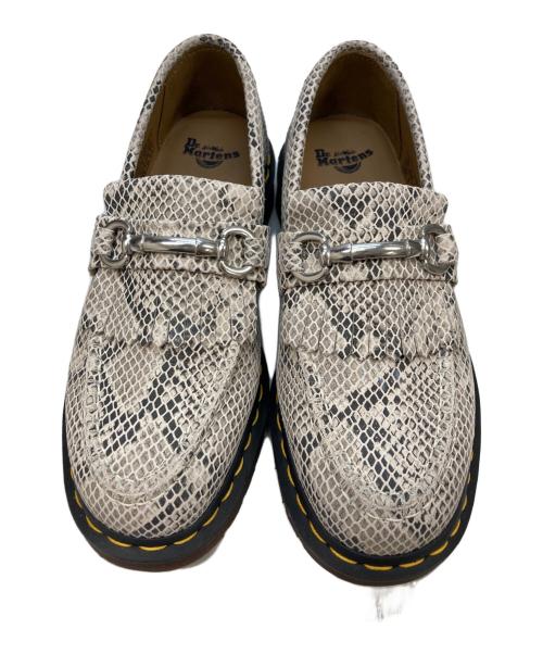 Dr.Martens（ドクターマーチン）Dr.Martens (ドクターマーチン) ヘビ柄 エイドリアン スナッフル ローファー　タッセルローファー ブラック×グレー サイズ:USＭ7の古着・服飾アイテム