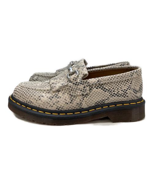 Dr.Martens（ドクターマーチン）Dr.Martens (ドクターマーチン) ヘビ柄 エイドリアン スナッフル ローファー　タッセルローファー ブラック×グレー サイズ:USＭ7の古着・服飾アイテム