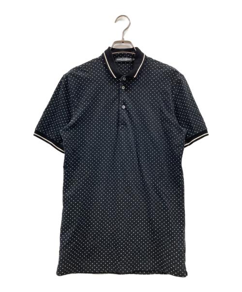 DOLCE & GABBANA（ドルチェ＆ガッバーナ）DOLCE & GABBANA (ドルチェ＆ガッバーナ) ドットポロシャツ ブラック×ホワイト サイズ:44の古着・服飾アイテム