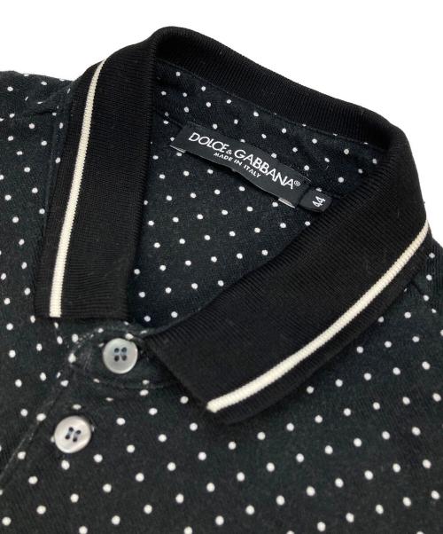DOLCE & GABBANA（ドルチェ＆ガッバーナ）DOLCE & GABBANA (ドルチェ＆ガッバーナ) ドットポロシャツ ブラック×ホワイト サイズ:44の古着・服飾アイテム
