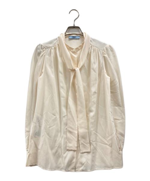 PRADA（プラダ）PRADA (プラダ) シルクボウタイブラウス ベージュ サイズ:38の古着・服飾アイテム