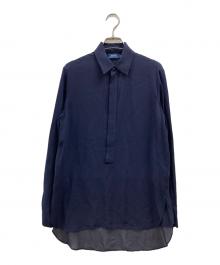 POLO RALPH LAUREN（ポロ・ラルフローレン）の古着「比翼シルクシャツブラウス」｜ネイビー