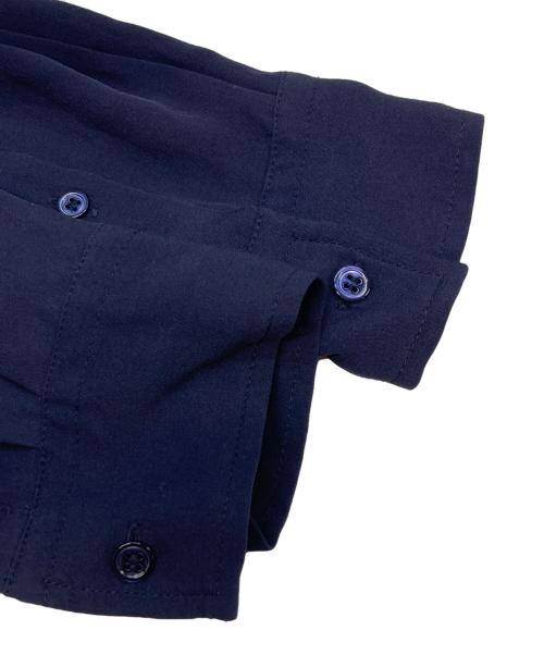 POLO RALPH LAUREN（ポロ・ラルフローレン）POLO RALPH LAUREN (ポロ・ラルフローレン) 比翼シルクシャツブラウス ネイビー サイズ:XSの古着・服飾アイテム