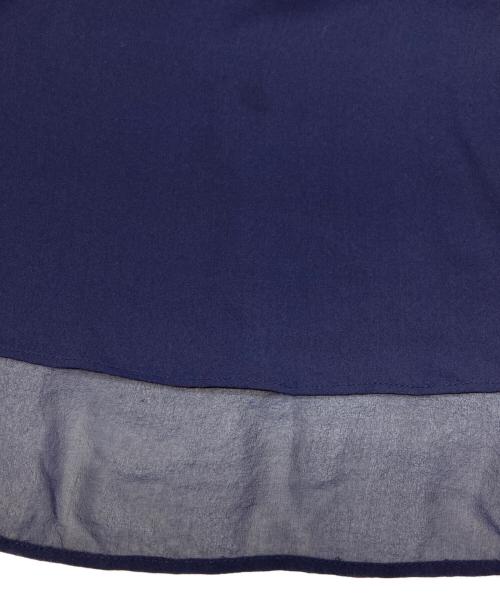 POLO RALPH LAUREN（ポロ・ラルフローレン）POLO RALPH LAUREN (ポロ・ラルフローレン) 比翼シルクシャツブラウス ネイビー サイズ:XSの古着・服飾アイテム