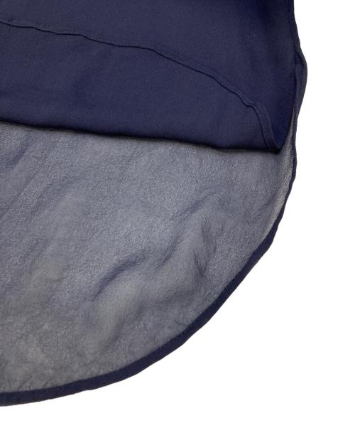 POLO RALPH LAUREN（ポロ・ラルフローレン）POLO RALPH LAUREN (ポロ・ラルフローレン) 比翼シルクシャツブラウス ネイビー サイズ:XSの古着・服飾アイテム