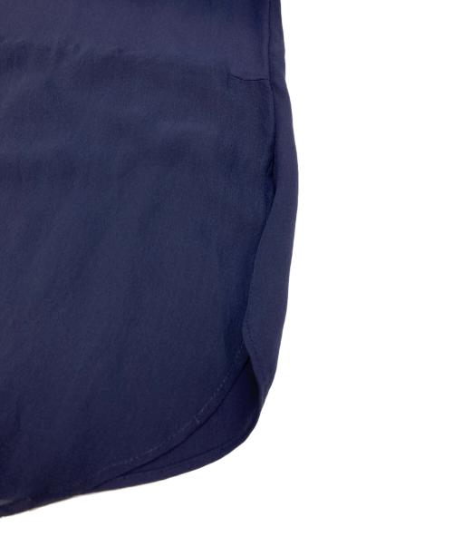 POLO RALPH LAUREN（ポロ・ラルフローレン）POLO RALPH LAUREN (ポロ・ラルフローレン) 比翼シルクシャツブラウス ネイビー サイズ:XSの古着・服飾アイテム
