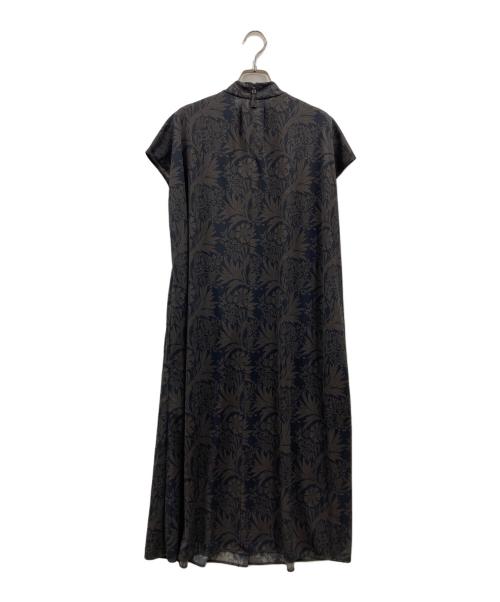 MACKINTOSH LONDON（マッキントッシュ ロンドン）MACKINTOSH LONDON (マッキントッシュ ロンドン) ボタニカルギャザーワンピ―ス ブラウン サイズ:38の古着・服飾アイテム