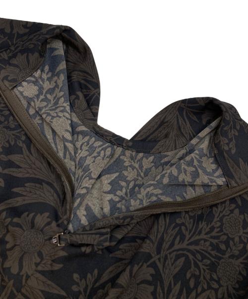 MACKINTOSH LONDON（マッキントッシュ ロンドン）MACKINTOSH LONDON (マッキントッシュ ロンドン) ボタニカルギャザーワンピ―ス ブラウン サイズ:38の古着・服飾アイテム