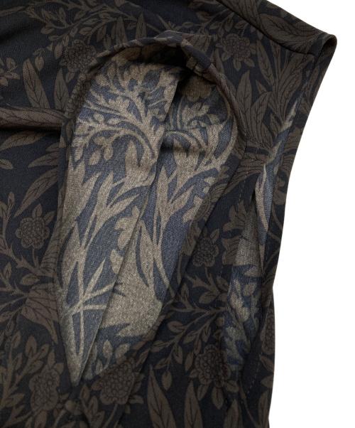 MACKINTOSH LONDON（マッキントッシュ ロンドン）MACKINTOSH LONDON (マッキントッシュ ロンドン) ボタニカルギャザーワンピ―ス ブラウン サイズ:38の古着・服飾アイテム