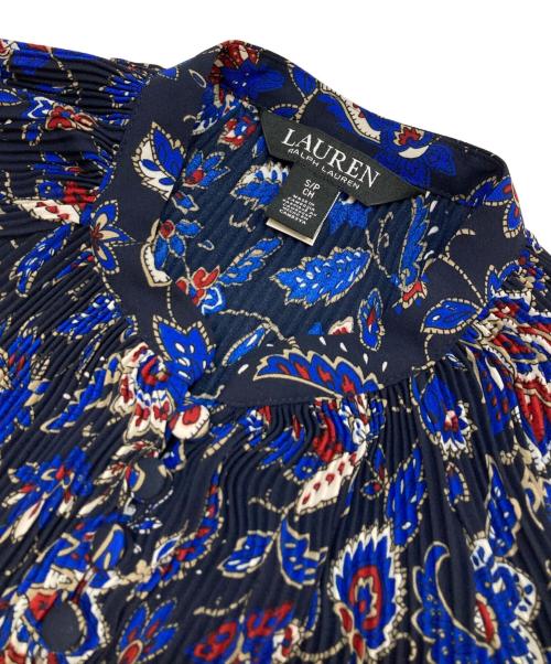 LAUREN RALPH LAUREN（ローレン ラルフ ローレン）LAUREN RALPH LAUREN (ローレン ラルフ ローレン) ペイズリーブラウス ネイビー サイズ:Sの古着・服飾アイテム