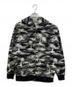 A BATHING APEアベイシングエイプ）の古着「BAPE Palm Tree Camo Relaxed Fit Shark Full Zip Hoodie」｜ホワイト×ブラック