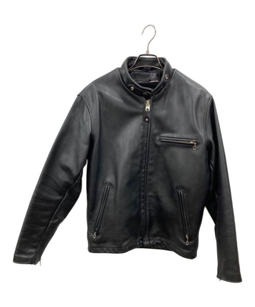 Schott（ショット）Schott (ショット) 641ファーライナー付きシングルライダースジャケット ブラック サイズ:38の古着・服飾アイテム