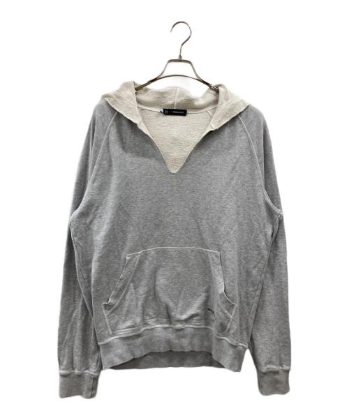 DSQUARED2（ディースクエアード）DSQUARED2 (ディースクエアード) 襟カットオフプルオーバーパーカー グレー サイズ:XLの古着・服飾アイテム