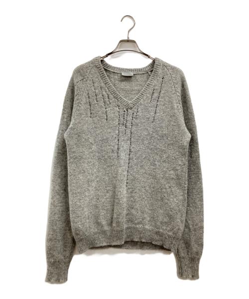 DIOR HOMME（ディオール オム）DIOR HOMME (ディオール オム) クラッシュビーズニット グレー サイズ:Mの古着・服飾アイテム