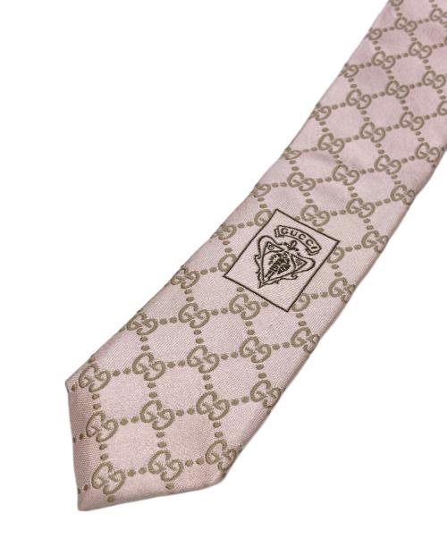 GUCCI（グッチ）GUCCI (グッチ) GG柄シルクネクタイ ピンク サイズ:不明(実寸参照)の古着・服飾アイテム