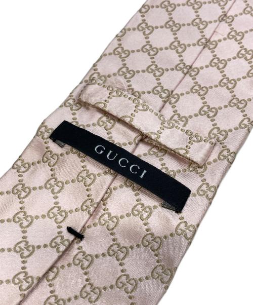 GUCCI（グッチ）GUCCI (グッチ) GG柄シルクネクタイ ピンク サイズ:不明(実寸参照)の古着・服飾アイテム