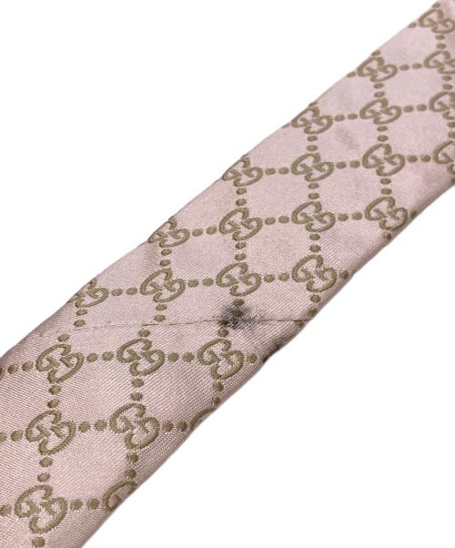 GUCCI（グッチ）GUCCI (グッチ) GG柄シルクネクタイ ピンク サイズ:不明(実寸参照)の古着・服飾アイテム