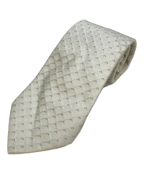 HERMES（エルメス）HERMES (エルメス) 総柄シルクネクタイ 黄緑 サイズ:不明(実寸参照)の古着・服飾アイテム