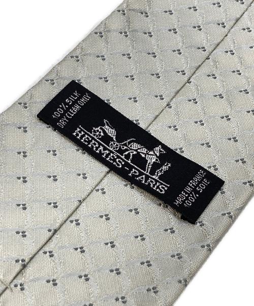 HERMES（エルメス）HERMES (エルメス) 総柄シルクネクタイ 黄緑 サイズ:不明(実寸参照)の古着・服飾アイテム