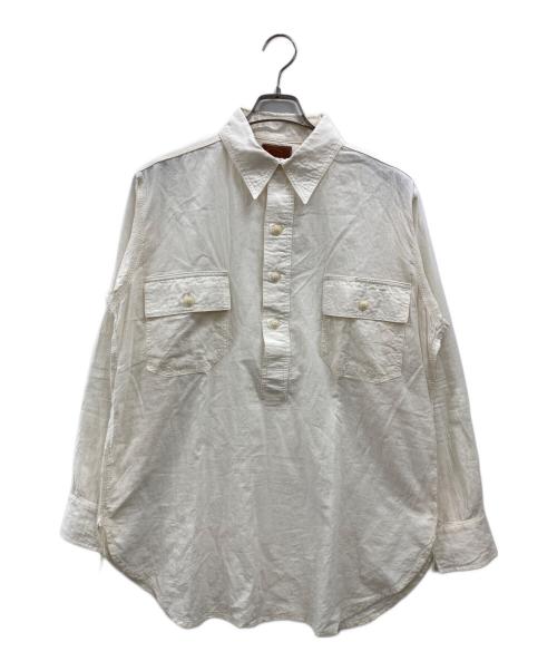 kenneth field（ケネスフィールド）kenneth field (ケネスフィールド) ハーフボタンワークシャツ アイボリー サイズ:Lの古着・服飾アイテム