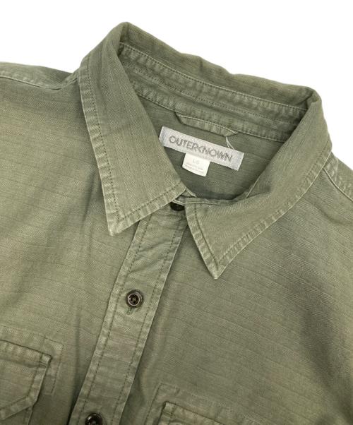 OUTERKNOWN（アウターノーン）OUTERKNOWN (アウターノーン) ワークシャツ グリーン サイズ:Lの古着・服飾アイテム