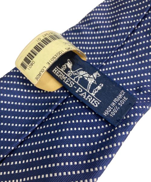 HERMES（エルメス）HERMES (エルメス) シルクネクタイ ネイビー サイズ:不明(実寸参照)の古着・服飾アイテム